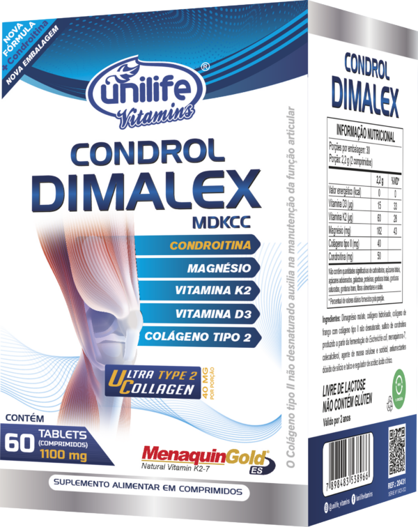 Condrol Dimalex + Condroitina em comprimidos - 60COMP. 1000 mg | Unilife