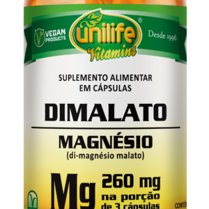 Magnésio Dimalato - 60 cápsulas 800 mg | Unilife