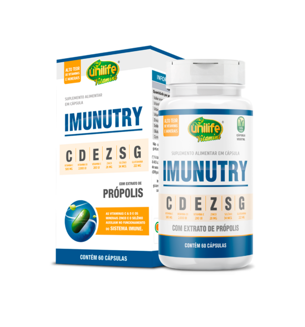 Imunutry Multivitamínico com Extrato de Própolis - 60CAPS. 700 mg | Unilife - Imagem 2