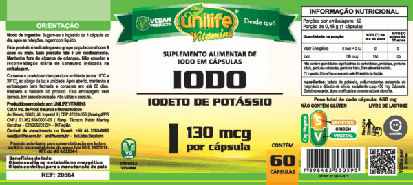 Iodo - Iodeto de Potássio em cápsulas | Unilife - Imagem 2