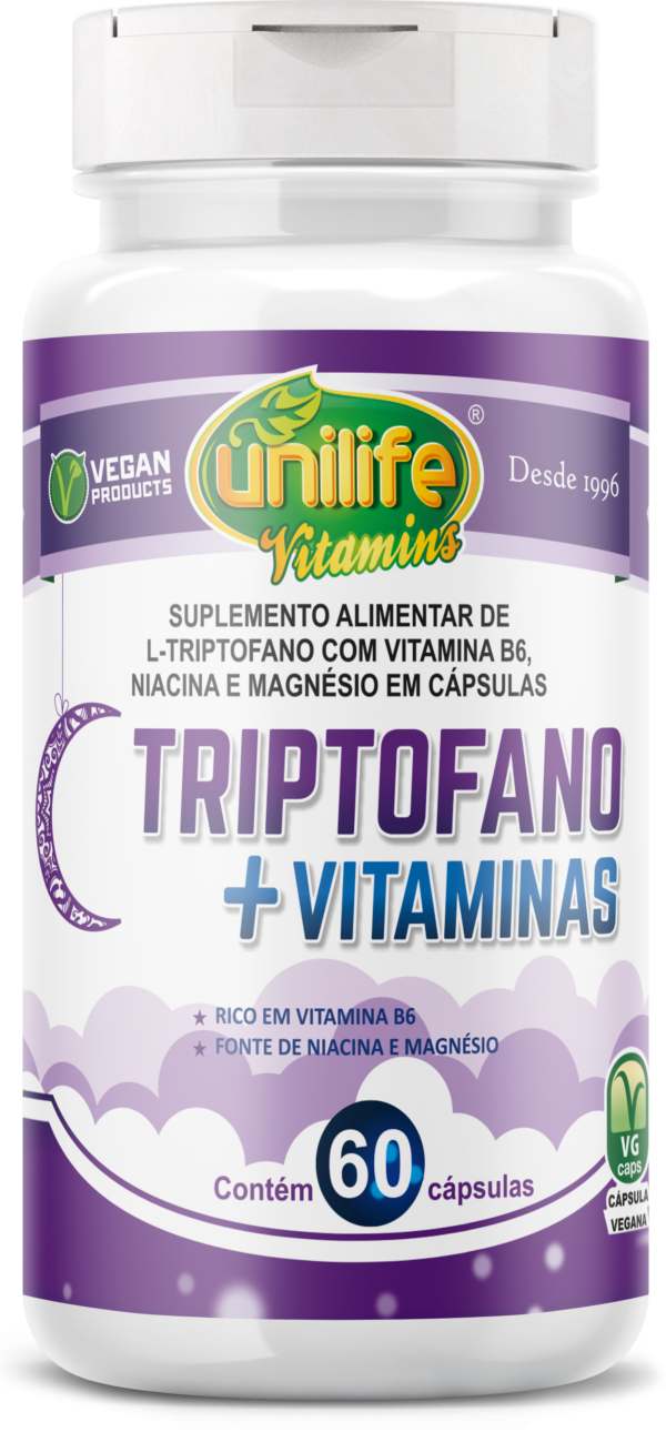 Triptofano com Vitaminas - 60 CAPS - 400 mg | Unilife