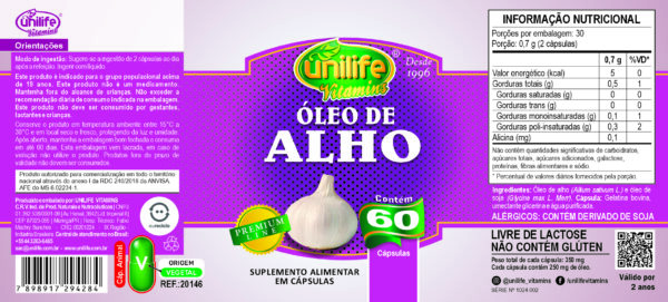 Óleo de Alho - 60 cápsulas 350 mg | Unilife - Imagem 2