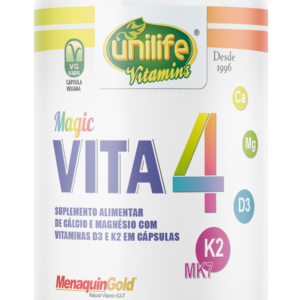 Magic Vita4 - Cálcio, Magnésio, Vitaminas D3 e K2 - 60 cápsulas 710 mg | Unilife