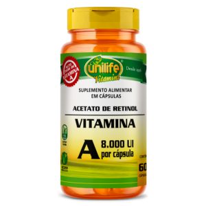 Vitamina A - Acetato de Retinol - 60 cápsulas 500 mg | Unilife