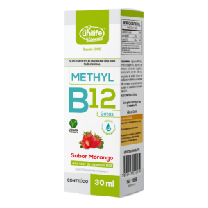 Vitamina B12 - Methyl Gotas 30 ml - Sabor Morango | Unilife