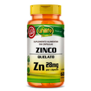 Zinco Quelato - 60 cápsulas 600 mg | Unilife